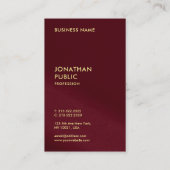 Elegante Gold Text Template Burgundy Red Luxury Visitenkarte (Rückseite)