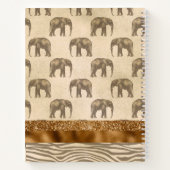 Elegante Gold Tiger Elephant Monogram Initials Notizblock (Rückseite)