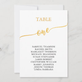 Elegante Gold Tischnummer 1 Seating Chart