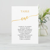 Elegante Gold Tischnummer 1 Seating Chart (Stehend Vorderseite)