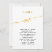Elegante Gold Tischnummer 1 Seating Chart (Rückseite)