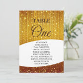 Elegante Gold Tischnummer 1 Seating Chart (Stehend Vorderseite)