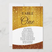 Elegante Gold Tischnummer 1 Seating Chart (Rückseite)