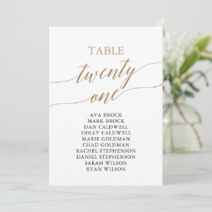 Elegante Gold Tischnummer 21 Seating Chart