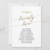 Elegante Gold Tischnummer 22 Seating Chart (Vorderseite)