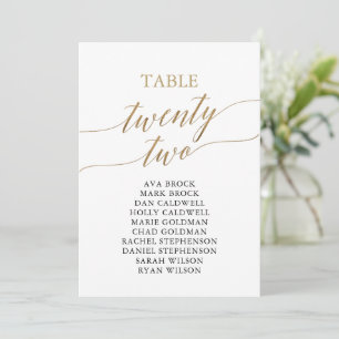 Elegante Gold Tischnummer 22 Seating Chart