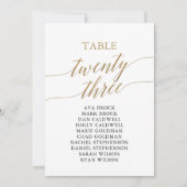 Elegante Gold Tischnummer 23 Seating Chart (Vorderseite)