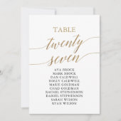Elegante Gold Tischnummer 27 Seating Chart (Vorderseite)