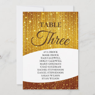 Elegante Gold Tischnummer 3 Drei Sitze