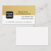 Elegante Gold Tone Logo-Vorlage  Visitenkarte (Vorne/Hinten)