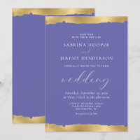 Elegante Gold Torn Edge Very Peri Wedding
