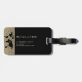 Elegante Gold Travel World Map Mit Monogramm Name Gepäckanhänger (Rückseite horizontal)