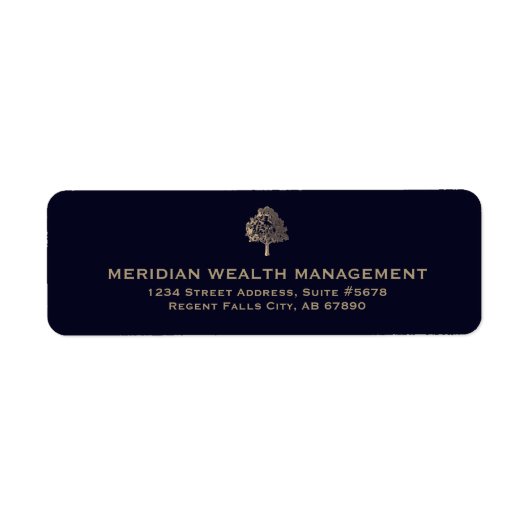 Elegante Gold Tree Finance Advisor-Rücksendeadress (Vorne)