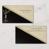 Elegante Gold Tree Silhouette, Yoga Visitenkarte (Vorne/Hinten)