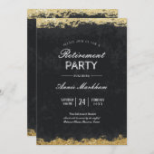 Elegante Gold Trim Velvet Pension Luncheon Einladung (Vorne/Hinten)