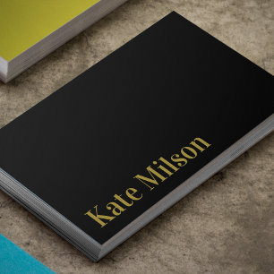 Elegante Gold Typografie & Black Beruflich Visitenkarte