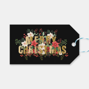 Elegante Gold Typografie Frohe Weihnachten Geschenkanhänger