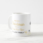 Elegante Gold Typografie Frohe Weihnachten Kaffeetasse (Vorderseite Links)