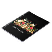 Elegante Gold Typografie Frohe Weihnachten Notizblock (Linke Seite)