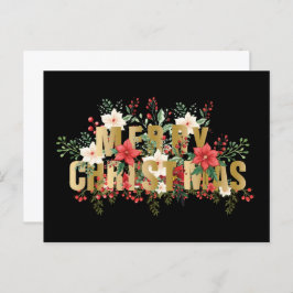 Elegante Gold Typografie Frohe Weihnachten Postkarte