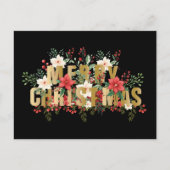 Elegante Gold Typografie Frohe Weihnachten Postkarte (Vorderseite)