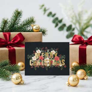 Elegante Gold-Typografie Frohe Weihnachten Postkarte