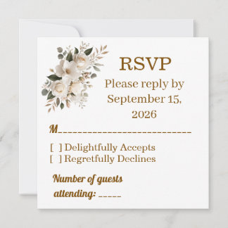 Elegante Gold-Typografie-Hochzeits-RSVP-Antwortkar