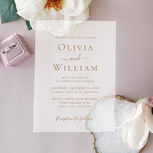 Elegante Gold-Typografie Minimalistische Hochzeit  Acryleinladungen