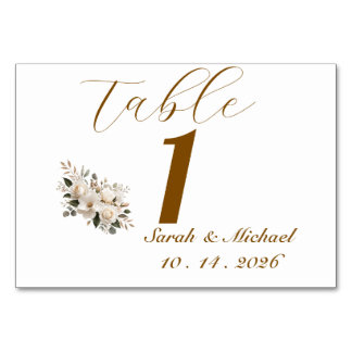 Elegante Gold-Typografie Minimalistische Hochzeits Tischnummer
