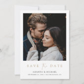 Elegante Gold Typografy Foto Save the Date Karte (Vorderseite)