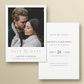 Elegante Gold Typografy Foto Save the Date Karte