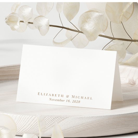 Elegante Gold Typografy Wedding Tischnummer Platzkarte