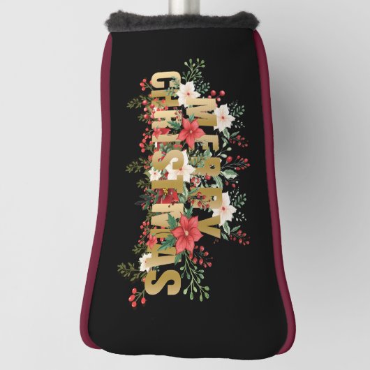 Elegante Gold Typography Merry Christmas Golf Headcover (Rotieren 90)