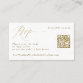 Elegante Gold UAWG QR Code Hochzeitreferenz Begleitkarte (Vorderseite)