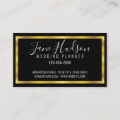 Elegante Gold- und Black Business Card 3.5X2.0 Visitenkarte (Rückseite)