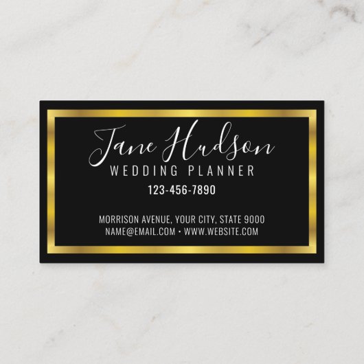 Elegante Gold- und Black Business Card 3.5X2.0 Visitenkarte (Rückseite)