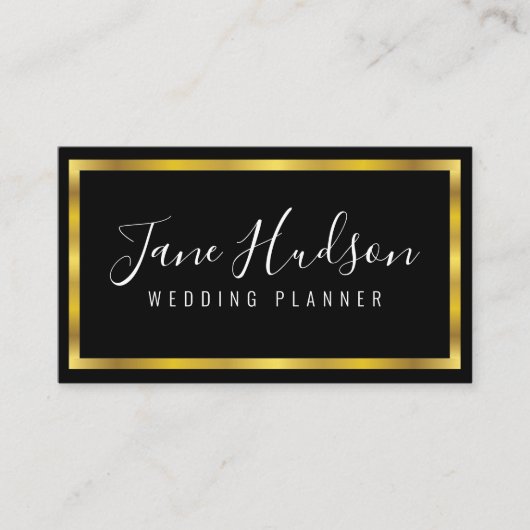 Elegante Gold- und Black Business Card 3.5X2.0 Visitenkarte (Vorderseite)