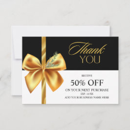 Elegante Gold und Black Business Dankeschön Card Dankeskarte