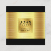 Elegante Gold- und Black-Business-Karte mit Goldwä Quadratische Visitenkarte (Vorderseite)