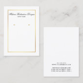 Elegante Gold- und Black Earring Display Card Visitenkarte (Vorne/Hinten)