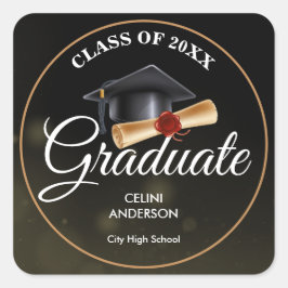 Elegante Gold- und Black Grad Stickers
