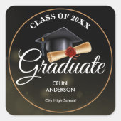 Elegante Gold- und Black Grad Stickers (Vorderseite)