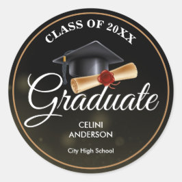 Elegante Gold- und Black Grad Stickers