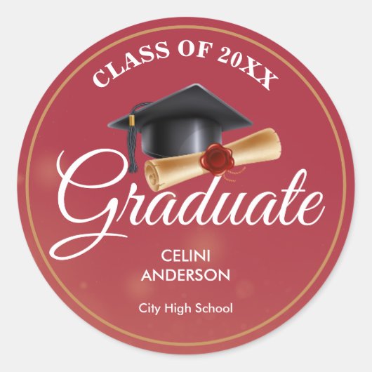 Elegante Gold- und Black Grad Stickers (Vorderseite)