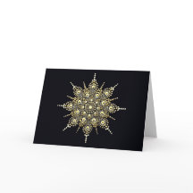 Elegante Gold und Black Mandala Blank Note Card
