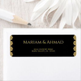 Elegante Gold- und Black-Ornamental-Hochzeitsadres