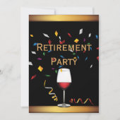Elegante Gold- und Black-Rentirement-Party Einladu Einladung (Vorderseite)