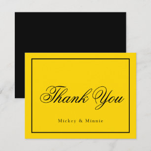 Elegante Gold und Black Wedding Dankeschön Card Mitteilungskarte