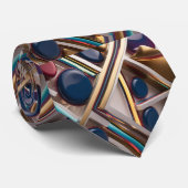 Elegante Gold- und Blue-Krawatte Krawatte (Gerollt)