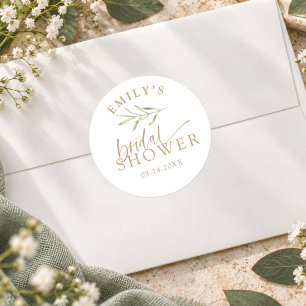 Elegante Gold- und botanische Brautparty Runder Aufkleber
